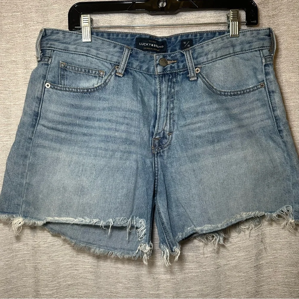 Lucky Brand Light Blue Distressed Frayed Hem Jean Shorts Size 10/30